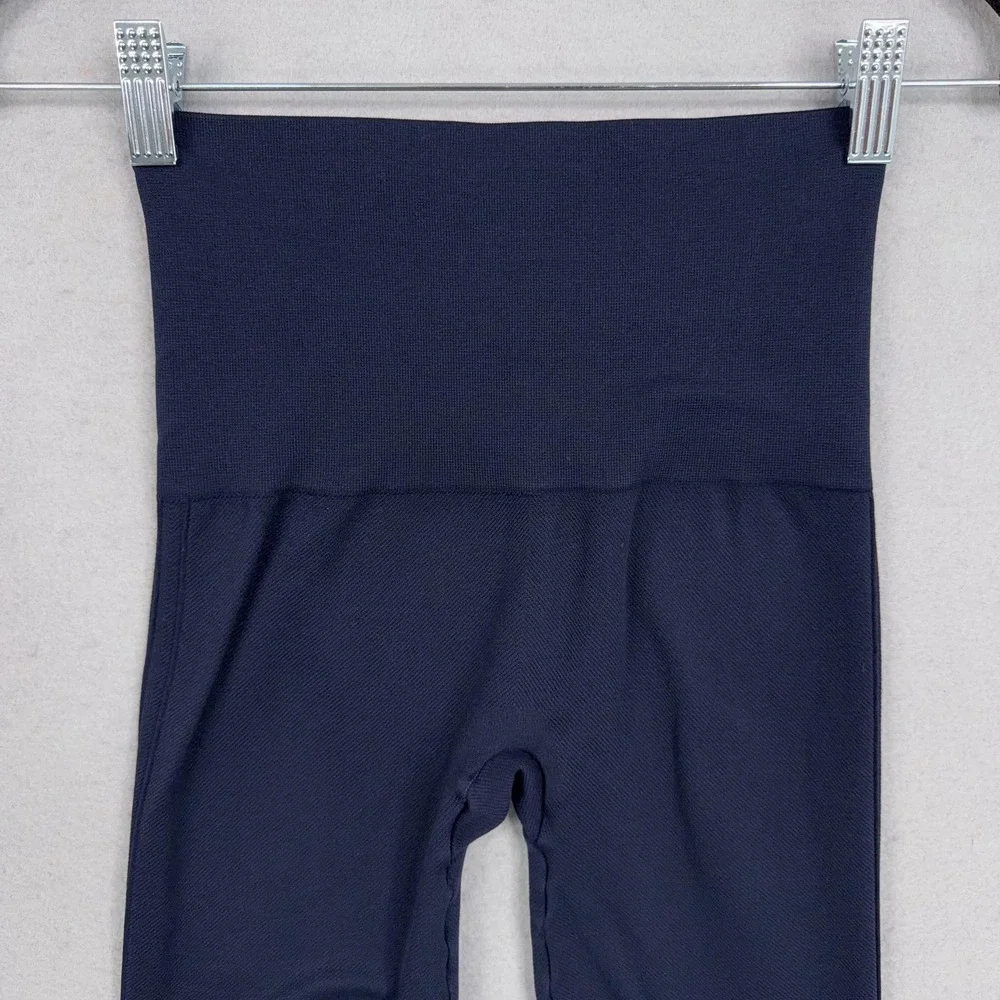 Spanx Leggings Pants Womens Small Navy High Waist Shaping Tummy Control - Picture 6 of 14